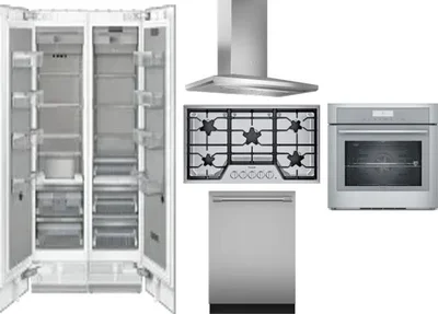 6 Piece Package Includes Refrigerator, Freezer, Cooktop, Wall Oven, Hood And Dishwasher