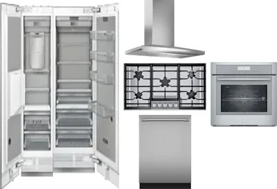 6 Piece Package Includes Refrigerator, Freezer, Cooktop, Wall Oven, Hood And Dishwasher