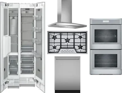 6 Piece Package Includes Refrigerator, Freezer, Cooktop, Wall Oven, Hood And Dishwasher