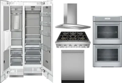 6 Piece Package Includes Refrigerator, Freezer, Cooktop, Wall Oven, Hood And Dishwasher