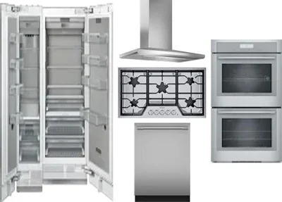 6 Piece Package Includes Refrigerator, Freezer, Cooktop, Wall Oven, Hood And Dishwasher