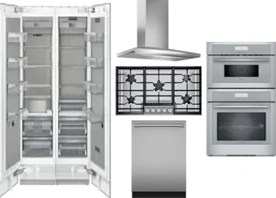 6 Piece Package Includes Refrigerator, Freezer, Cooktop, Wall Oven, Hood And Dishwasher