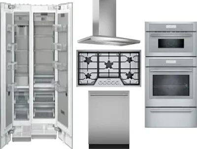 6 Piece Package Includes Refrigerator, Freezer, Cooktop, Wall Oven, Hood And Dishwasher
