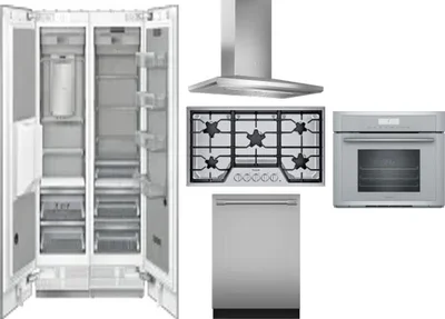 6 Piece Package Includes Refrigerator, Freezer, Cooktop, Wall Oven, Hood And Dishwasher