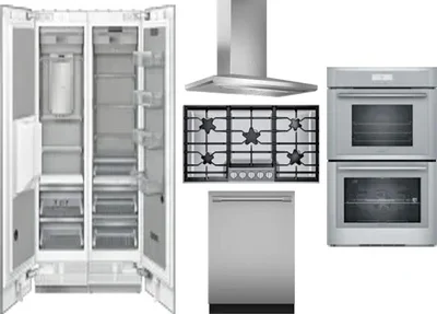 6 Piece Package Includes Refrigerator, Freezer, Cooktop, Wall Oven, Hood And Dishwasher