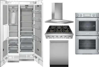 6 Piece Package Includes Refrigerator, Freezer, Cooktop, Wall Oven, Hood And Dishwasher