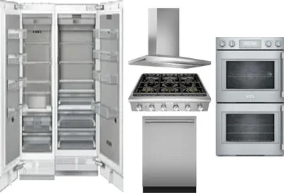 6 Piece Package Includes Refrigerator, Freezer, Cooktop, Wall Oven, Hood And Dishwasher