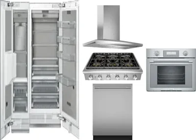 6 Piece Package Includes Refrigerator, Freezer, Cooktop, Wall Oven, Hood And Dishwasher