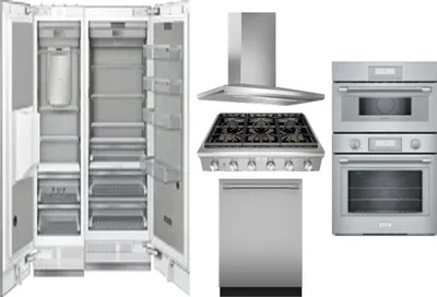 6 Piece Package Includes Refrigerator, Freezer, Cooktop, Wall Oven, Hood And Dishwasher