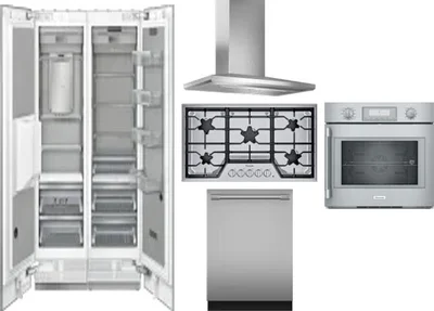 6 Piece Package Includes Refrigerator, Freezer, Cooktop, Wall Oven, Hood And Dishwasher