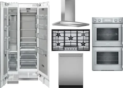 6 Piece Package Includes Refrigerator, Freezer, Cooktop, Wall Oven, Hood And Dishwasher
