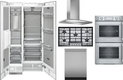 6 Piece Package Includes Refrigerator, Freezer, Cooktop, Wall Oven, Hood And Dishwasher