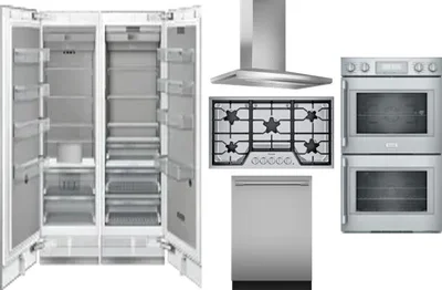 6 Piece Package Includes Refrigerator, Freezer, Cooktop, Wall Oven, Hood And Dishwasher