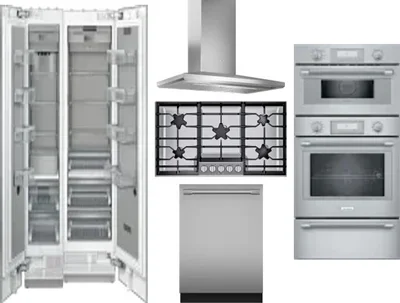 6 Piece Package Includes Refrigerator, Freezer, Cooktop, Wall Oven, Hood And Dishwasher