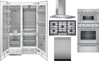6 Piece Package Includes Refrigerator, Freezer, Cooktop, Wall Oven, Hood And Dishwasher
