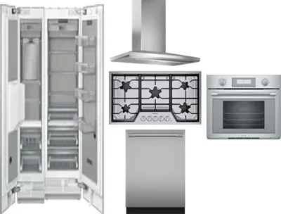 6 Piece Package Includes Refrigerator, Freezer, Cooktop, Wall Oven, Hood And Dishwasher