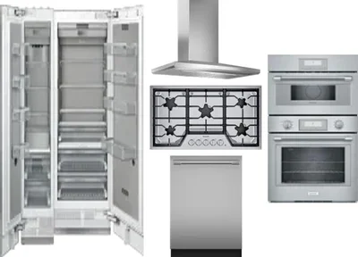 6 Piece Package Includes Refrigerator, Freezer, Cooktop, Wall Oven, Hood And Dishwasher
