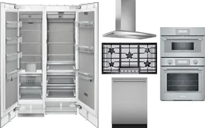 6 Piece Package Includes Refrigerator, Freezer, Cooktop, Wall Oven, Hood And Dishwasher