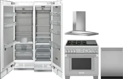 5 Piece Package Includes Refrigerator, Freezer, Range, Hood And Dishwasher