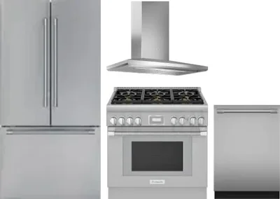 4 Piece Package Includes Refrigerator, Range, Hood And Dishwasher