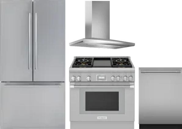 4 Piece Package Includes Refrigerator, Range, Hood And Dishwasher