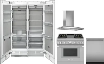 5 Piece Package Includes Refrigerator, Freezer, Range, Hood And Dishwasher