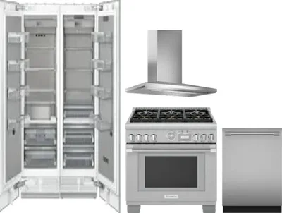 5 Piece Package Includes Refrigerator, Freezer, Range, Hood And Dishwasher