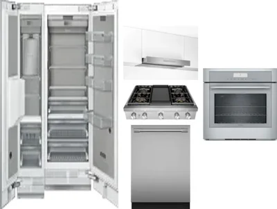 6 Piece Package Includes Refrigerator, Freezer, Cooktop, Wall Oven, Hood And Dishwasher