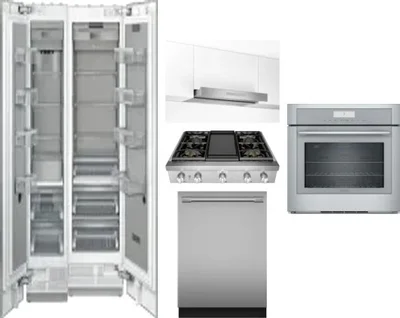 6 Piece Package Includes Refrigerator, Freezer, Cooktop, Wall Oven, Hood And Dishwasher