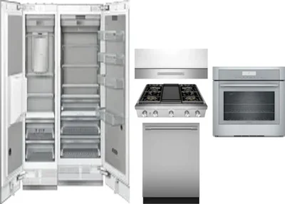 6 Piece Package Includes Refrigerator, Freezer, Cooktop, Wall Oven, Hood And Dishwasher