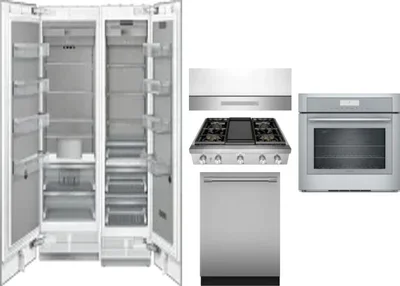 6 Piece Package Includes Refrigerator, Freezer, Cooktop, Wall Oven, Hood And Dishwasher
