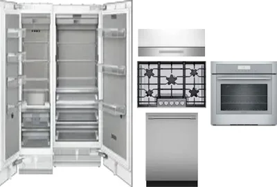 6 Piece Package Includes Refrigerator, Freezer, Cooktop, Wall Oven, Hood And Dishwasher