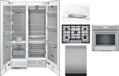 6 Piece Package Includes Refrigerator, Freezer, Cooktop, Wall Oven, Hood And Dishwasher