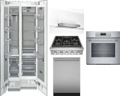 6 Piece Package Includes Refrigerator, Freezer, Cooktop, Wall Oven, Hood And Dishwasher