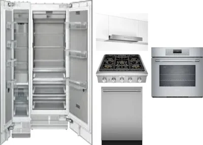 6 Piece Package Includes Refrigerator, Freezer, Cooktop, Wall Oven, Hood And Dishwasher