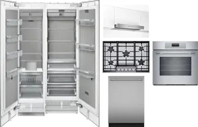 6 Piece Package Includes Refrigerator, Freezer, Cooktop, Wall Oven, Hood And Dishwasher