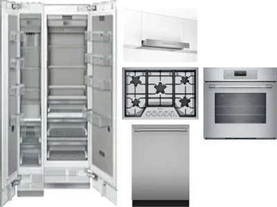6 Piece Package Includes Refrigerator, Freezer, Cooktop, Wall Oven, Hood And Dishwasher