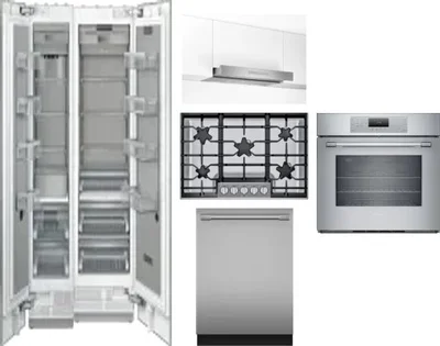 6 Piece Package Includes Refrigerator, Freezer, Cooktop, Wall Oven, Hood And Dishwasher