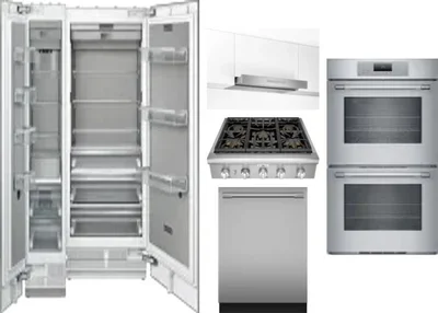 6 Piece Package Includes Refrigerator, Freezer, Cooktop, Wall Oven, Hood And Dishwasher