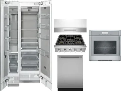 6 Piece Package Includes Refrigerator, Freezer, Cooktop, Wall Oven, Hood And Dishwasher