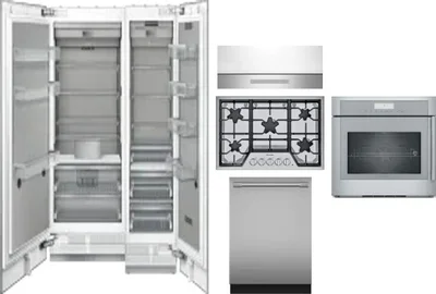 6 Piece Package Includes Refrigerator, Freezer, Cooktop, Wall Oven, Hood And Dishwasher