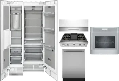 6 Piece Package Includes Refrigerator, Freezer, Cooktop, Wall Oven, Hood And Dishwasher