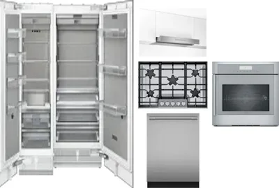6 Piece Package Includes Refrigerator, Freezer, Cooktop, Wall Oven, Hood And Dishwasher