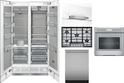 6 Piece Package Includes Refrigerator, Freezer, Cooktop, Wall Oven, Hood And Dishwasher