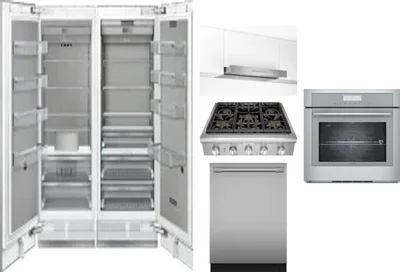 6 Piece Package Includes Refrigerator, Freezer, Cooktop, Wall Oven, Hood And Dishwasher