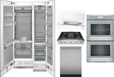 6 Piece Package Includes Refrigerator, Freezer, Cooktop, Wall Oven, Hood And Dishwasher