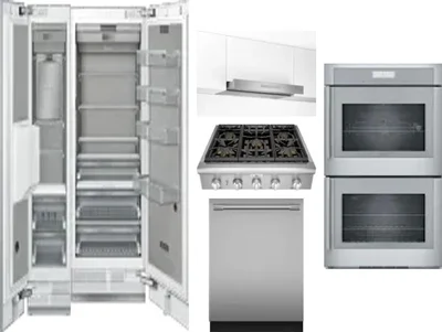 6 Piece Package Includes Refrigerator, Freezer, Cooktop, Wall Oven, Hood And Dishwasher