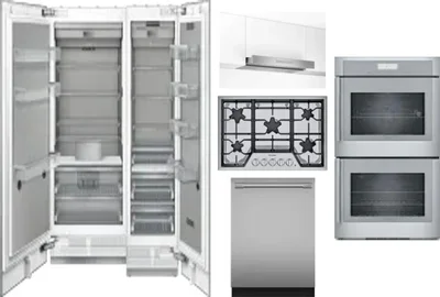 6 Piece Package Includes Refrigerator, Freezer, Cooktop, Wall Oven, Hood And Dishwasher
