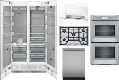 6 Piece Package Includes Refrigerator, Freezer, Cooktop, Wall Oven, Hood And Dishwasher