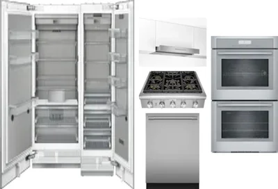 6 Piece Package Includes Refrigerator, Freezer, Cooktop, Wall Oven, Hood And Dishwasher